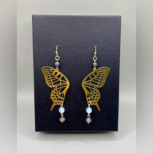 🦋Amethyst Druzy Opalite Butterlfy Wing Earrings